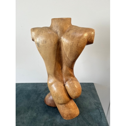 336 - Style of Frank Dobson large wooden carving of a female torso