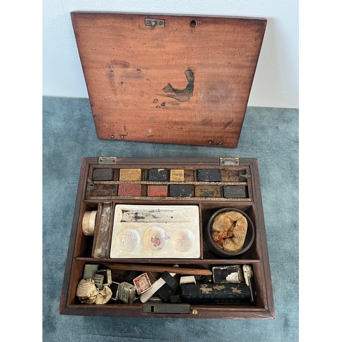 349 - Antique mahogany artist box