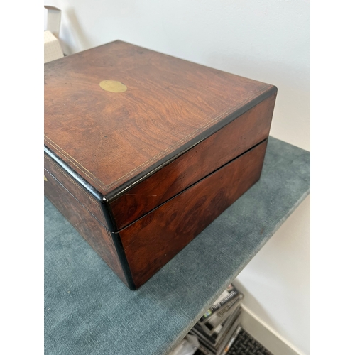 350 - Antique walnut writing box/ slope