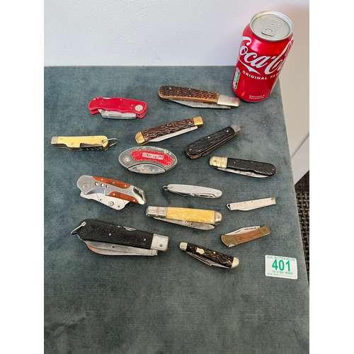 401 - Large lot of various vintage pocket/ pen knives - approximately 14