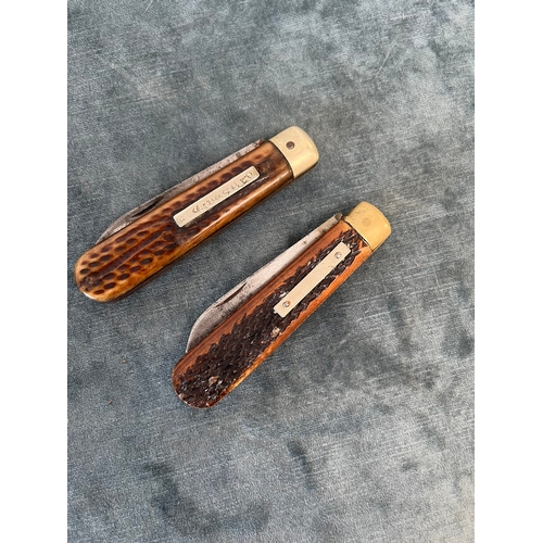 409 - Sheffield pocket knives with stag scales - Venture