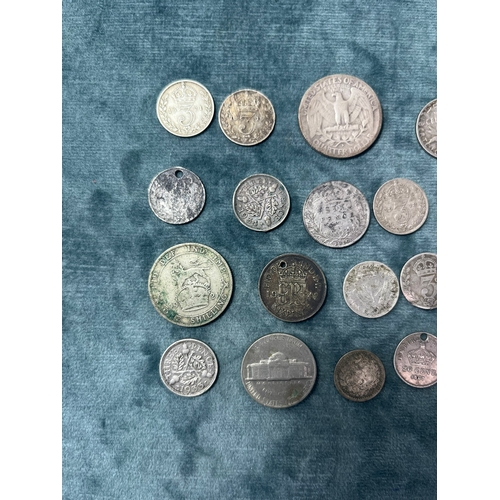 438 - Assortment of silver coins - some British + world