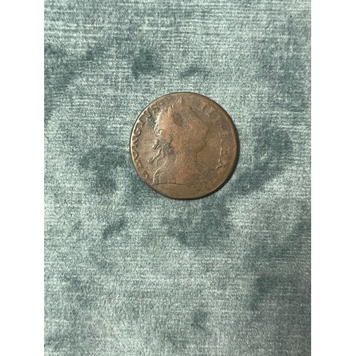 441 - George III engraved love token - half penny