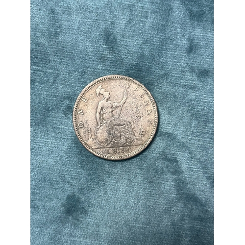 444 - Queen Victoria 1880 engraved penny