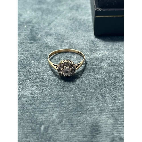 502 - Early - Mid 20th Century 9ct Gold Diamond Halo Cathedral Setting Ring
9ct Gold Ring
Ring Size L - 5.... 