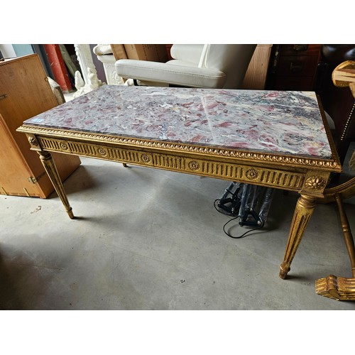 11 - Marble and gold gilt coffee table