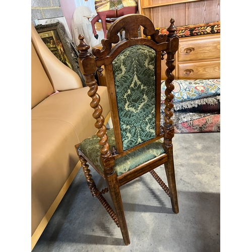 19 - Antique walnut barley twist chair