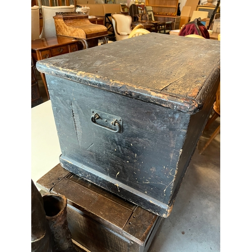 70 - Antique wooden trunk