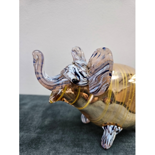 381 - Murano style glass elephant