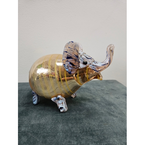 381 - Murano style glass elephant