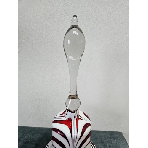 382 - 19th century Nailsea red and white glass wedding bell