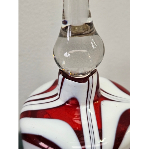 382 - 19th century Nailsea red and white glass wedding bell