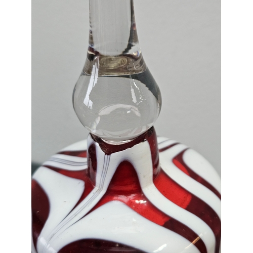 382 - 19th century Nailsea red and white glass wedding bell