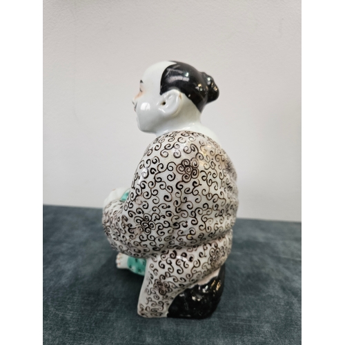 383 - Japanese porcelain figure of a seated man