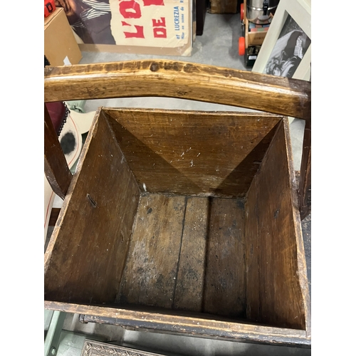 17 - Antique wooden bucket with handle