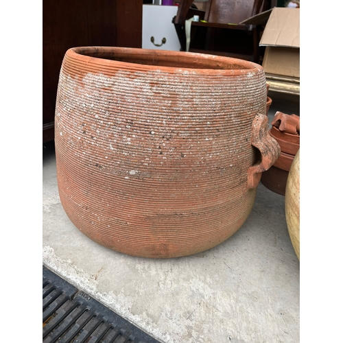 37 - 2 x Large terracotta planters