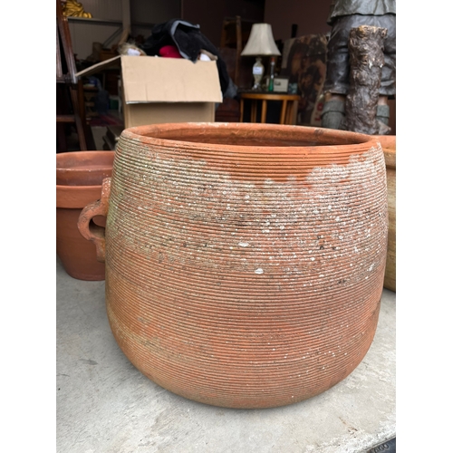 37 - 2 x Large terracotta planters