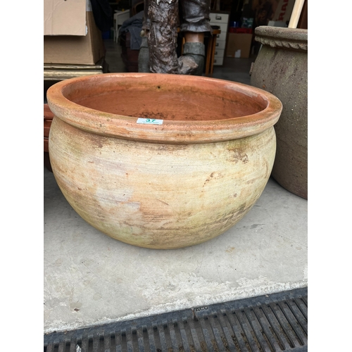 37 - 2 x Large terracotta planters