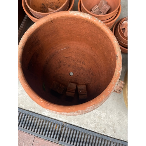 37 - 2 x Large terracotta planters