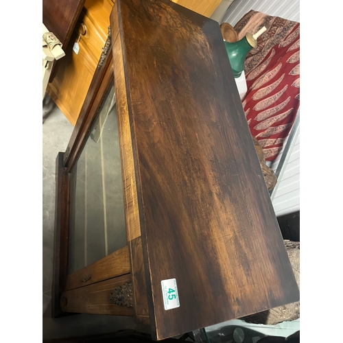 45 - Antique inlaid pier cabinet with brass detail