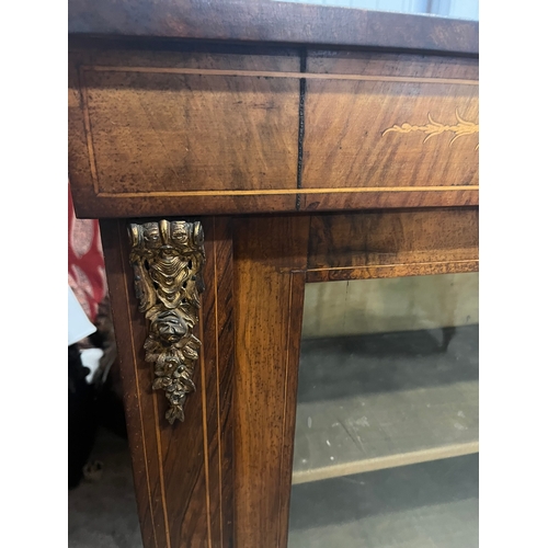 45 - Antique inlaid pier cabinet with brass detail