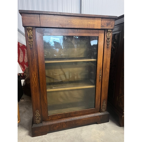 45 - Antique inlaid pier cabinet with brass detail