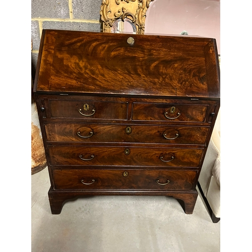 8 - Antique mahogany bureau desk- sloping fold down desk front top