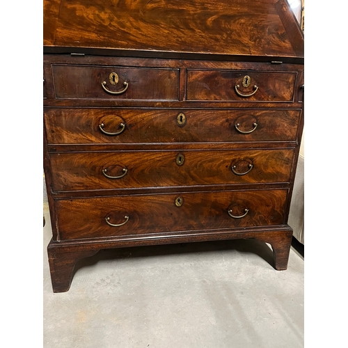 8 - Antique mahogany bureau desk- sloping fold down desk front top