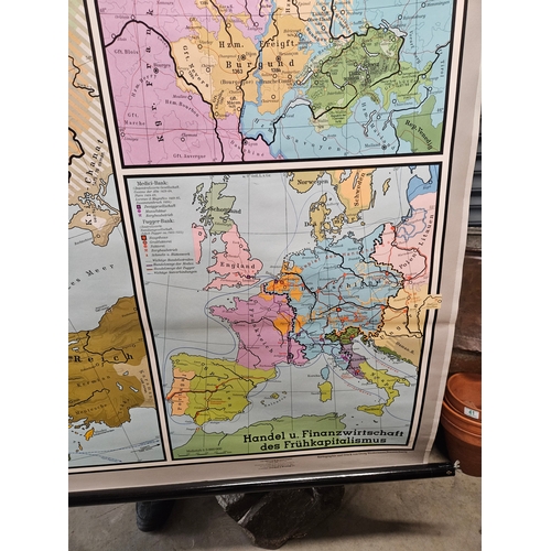 818 - Very large German Map of Europe - printed on canvas 1968 by Georg Westermann Verlag