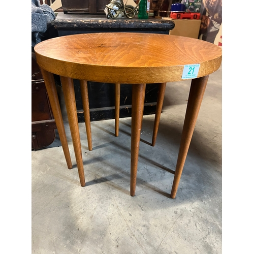 21 - Mid Century retro nest of three tables - Danish style