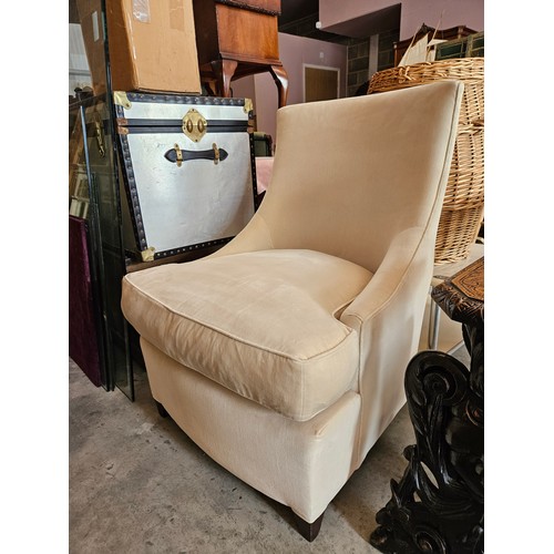 28 - Italian velvet designer lounge chair. High quality.