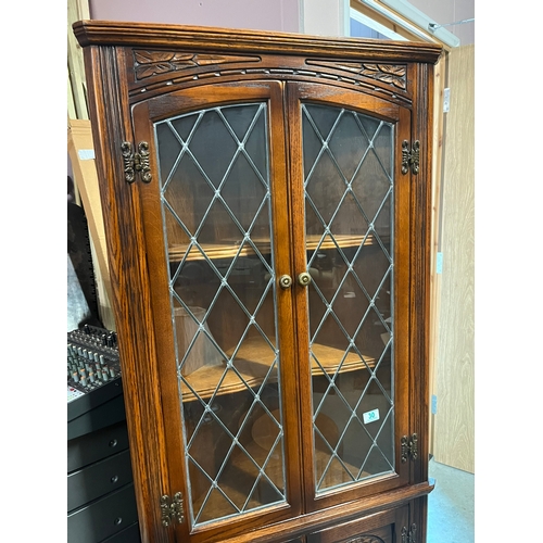 30 - Old Charm corner cabinet with leaded glass