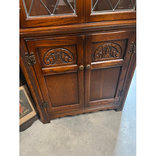 30 - Old Charm corner cabinet with leaded glass