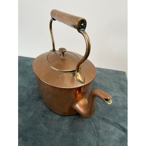 276 - Antique copper kettle with dovetail joints