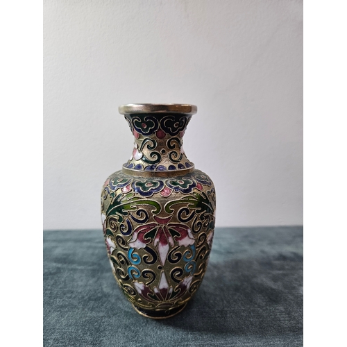 399 - Small oriental cloisonne vase