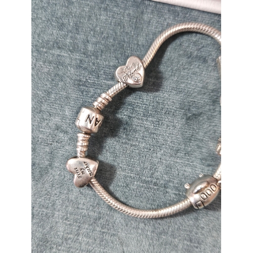 540 - Pandora silver bracelet with 6 charms