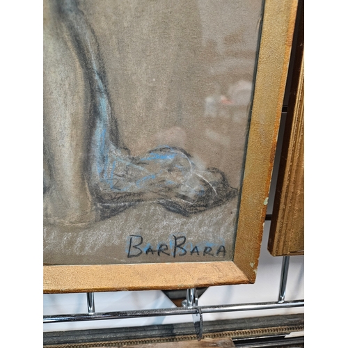 717 - Drawing of a nude lady signed BarBara 

54cm x 30cm