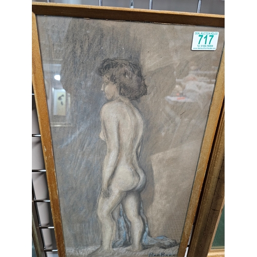 717 - Drawing of a nude lady signed BarBara 

54cm x 30cm