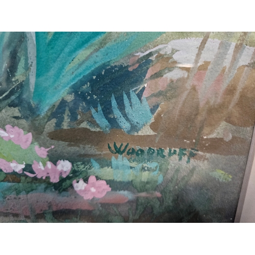 726 - Watercolour painting landscape - signed Woodruff