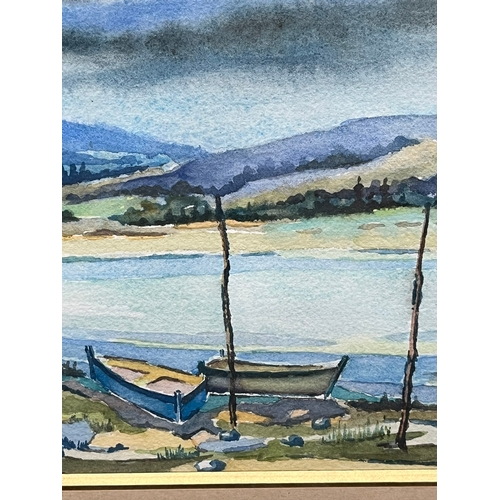 761 - Watercolour of boats. Signed to lower left - Roux Rene