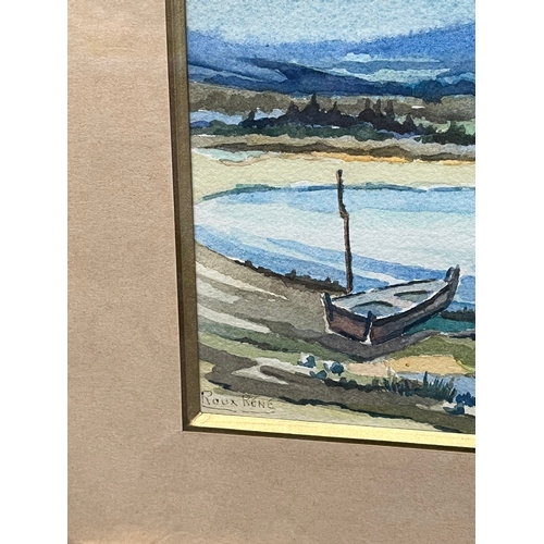 761 - Watercolour of boats. Signed to lower left - Roux Rene