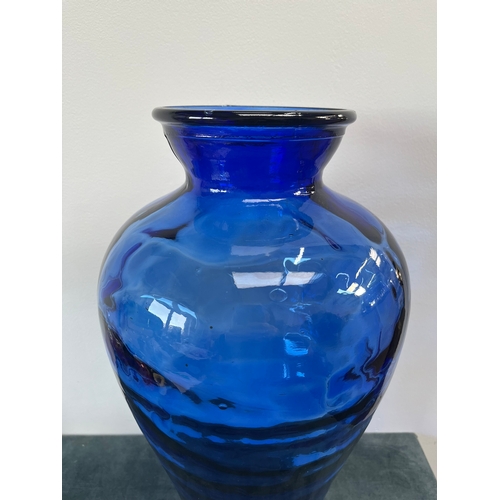 158 - Large blue glass vase