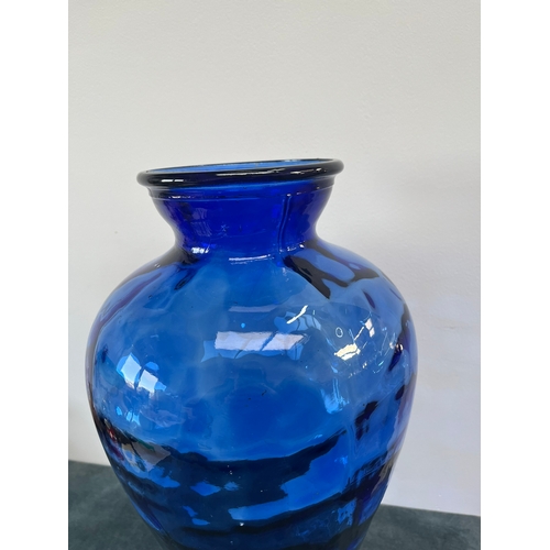 158 - Large blue glass vase