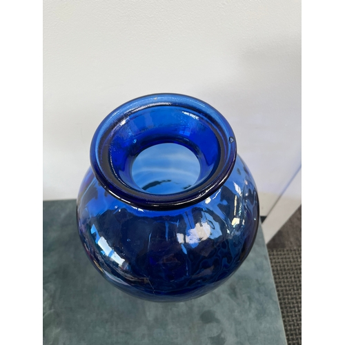 158 - Large blue glass vase