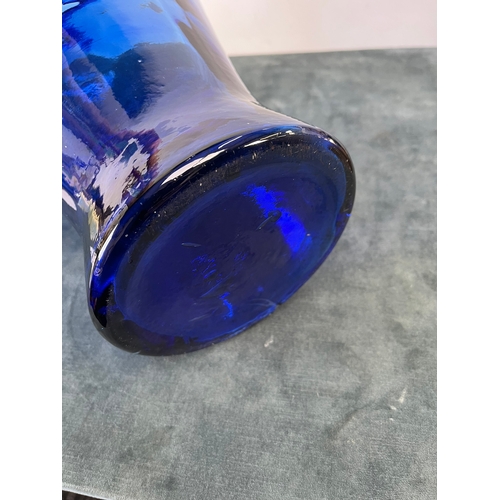 158 - Large blue glass vase