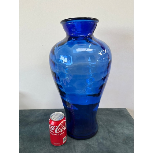 158 - Large blue glass vase