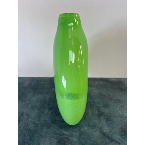 166 - Art glass green vase