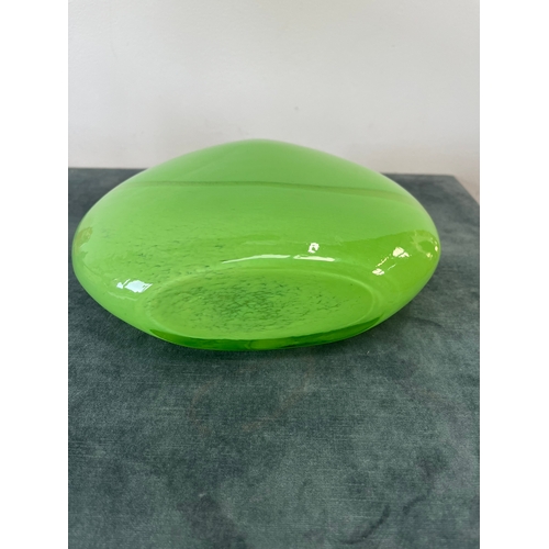 166 - Art glass green vase