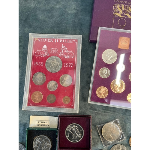 184 - Selection of various coins - Jubilee, Festival of Britain ect.