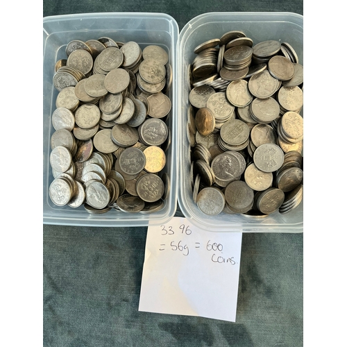 187 - 3.3kg of 5 pence + one shillings